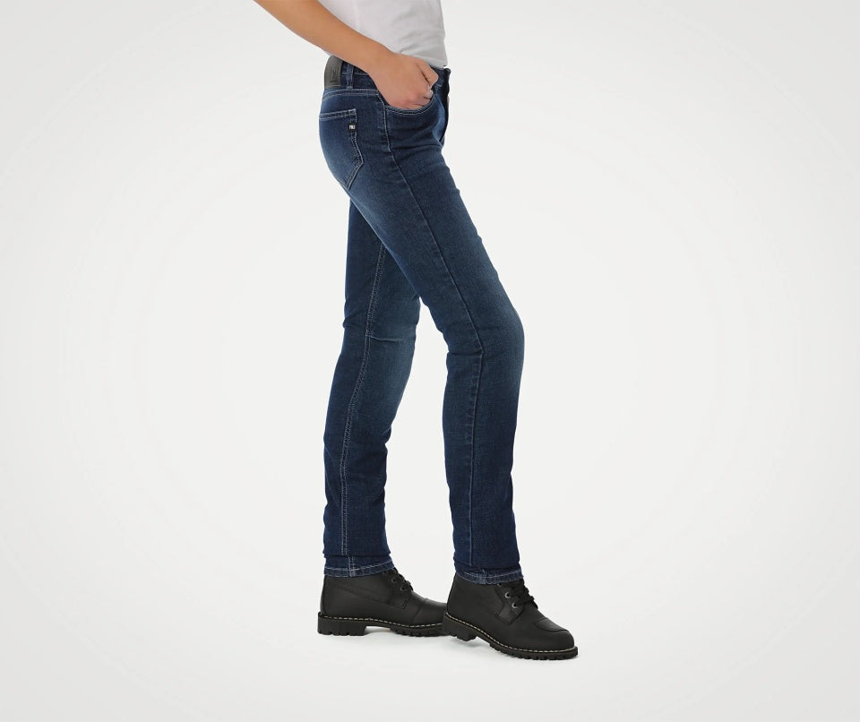 Blugi moto femei PMJ New Rider blue (protectii incluse) A