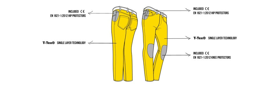 Blugi moto femei PMJ Sara (protectii incluse) A - talie inalta