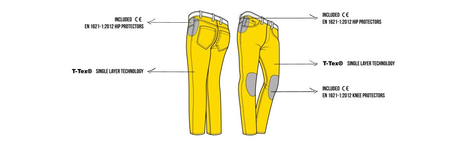 Blugi moto PMJ New Rider black (protectii incluse) A