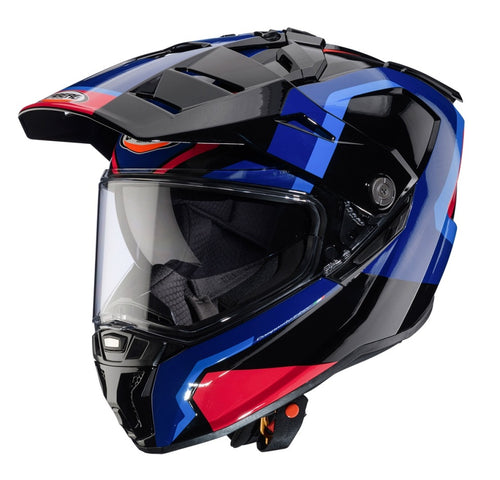 Casca adventure/off road Caberg model Tanami SV Scram O4 negru/albastru/rosu lucios Pinlock ready - lentila Pinlock inclusa