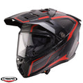 Casca adventure/off road Caberg Tanami SV Gravity Q8 rosu/gri/negru carbon Pinlock ready - lentila Pinlock inclusa (100% carbon)