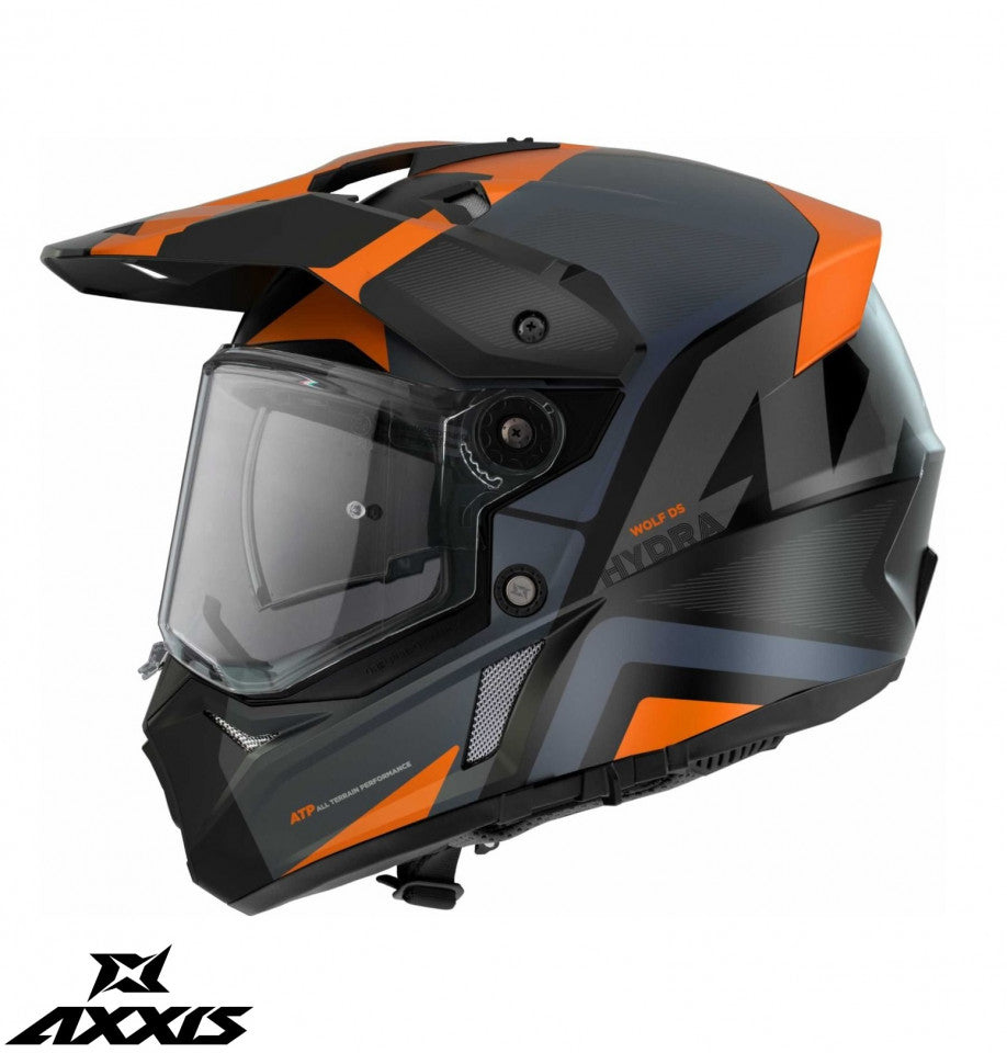Casca adventure/touring/off road Axxis model Wolf DS Hydra B4 portocaliu mat - tip viziera: MT-V-20
