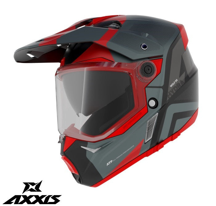 Casca adventure/touring/off road Axxis model Wolf DS Hydra B5 rosu mat - tip viziera: MT-V-20