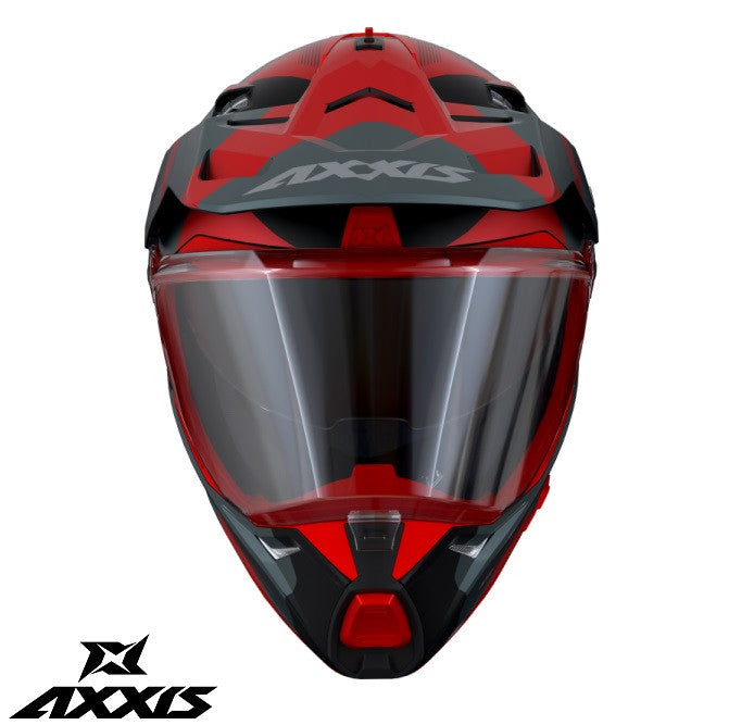 Casca adventure/touring/off road Axxis model Wolf DS Hydra B5 rosu mat - tip viziera: MT-V-20