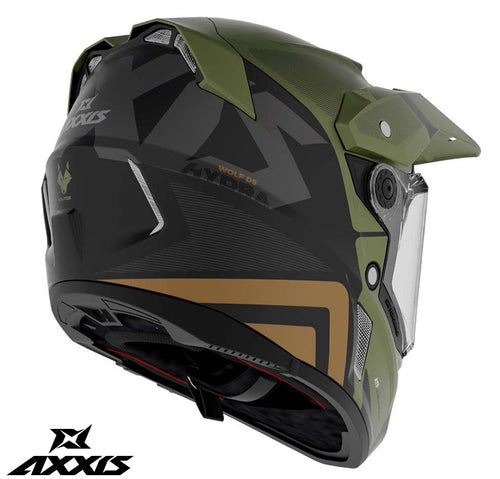 Casca adventure/touring/off road Axxis model Wolf DS Hydra B6 verde mat - tip viziera: MT-V-20