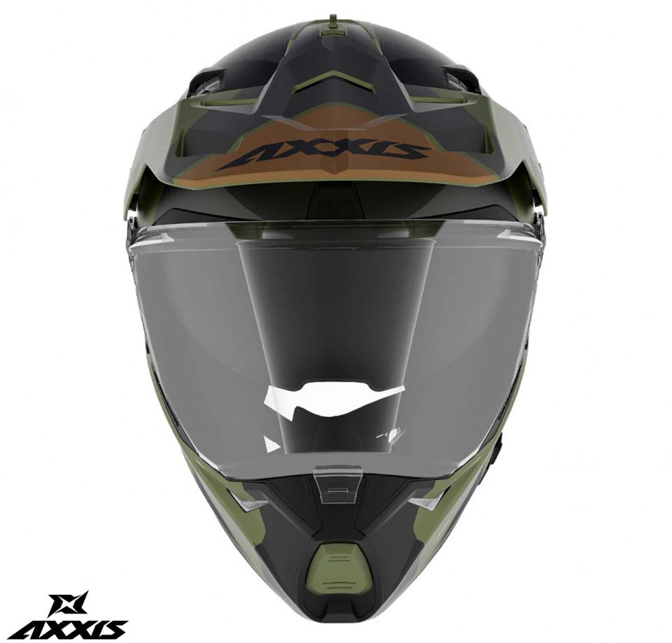 Casca adventure/touring/off road Axxis model Wolf DS Hydra B6 verde mat - tip viziera: MT-V-20