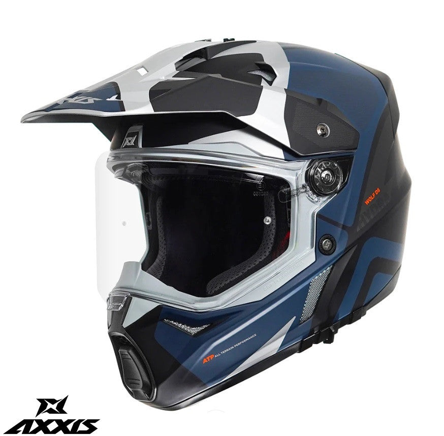 Casca adventure/touring/off road Axxis model Wolf DS Hydra C17 albastru mat - tip viziera: MT-V-20