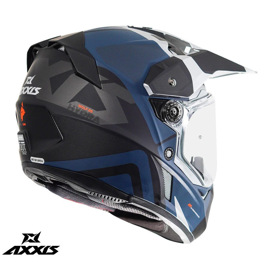Casca adventure/touring/off road Axxis model Wolf DS Hydra C17 albastru mat - tip viziera: MT-V-20
