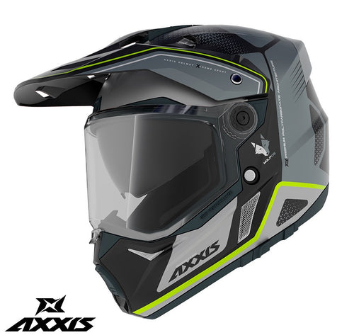 Casca adventure/touring/off road Axxis model Wolf DS Roadrunner B2 gri lucios – tip viziera: MT-V-20