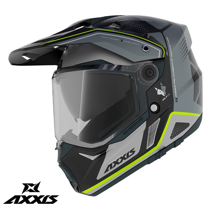 Casca adventure/touring/off road Axxis model Wolf DS Roadrunner B2 gri lucios – tip viziera: MT-V-20