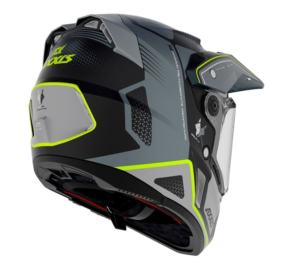 Casca adventure/touring/off road Axxis model Wolf DS Roadrunner B2 gri lucios – tip viziera: MT-V-20