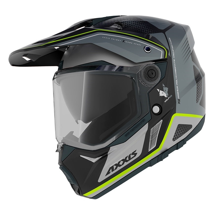 Casca adventure/touring/off road Axxis model Wolf DS Roadrunner B2 gri lucios – tip viziera: MT-V-20