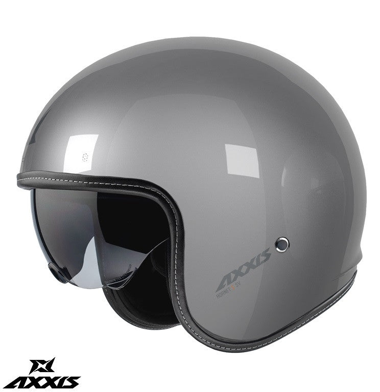 Casca Axxis model Hornet S SV A2 gri lucios (ochelari soare integrati) - omologare noua ECE 22.06