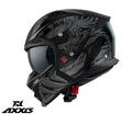 Casca Axxis model Hunter SV ONI B2 gri mat mat (ochelari soare integrati) - masca (protectie) barbie si cozoroc detasabile