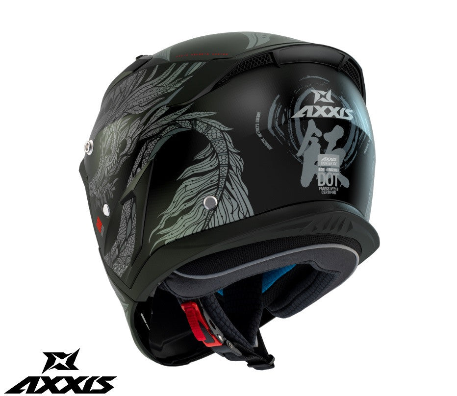 Casca Axxis model Hunter SV ONI B2 gri mat mat (ochelari soare integrati) - masca (protectie) barbie si cozoroc detasabile