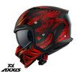 Casca Axxis model Hunter SV ONI B5 rosu mat (ochelari soare integrati) - masca (protectie) barbie si cozoroc detasabile