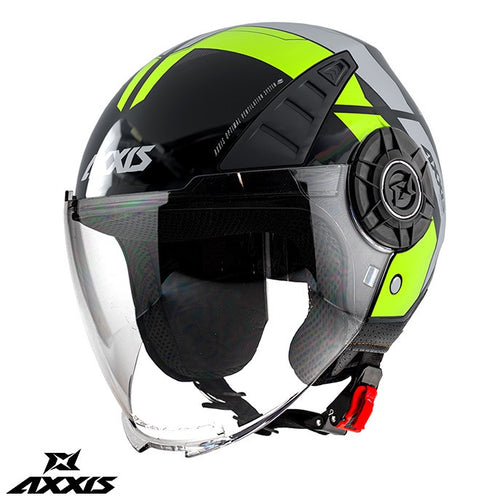 Casca Axxis model Metro Cool B3 galben fluor mat (open face) - tip viziera: MT-V-26B
