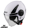 Casca Axxis model Metro S A0 alb lucios (open face) - omologare noua ECE 22.06 - tip viziera: MT-V-26B