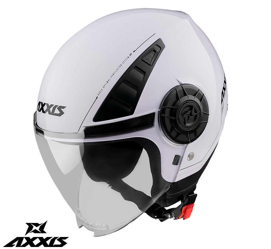 Casca Axxis model Metro S A0 alb lucios (open face) - omologare noua ECE 22.06 - tip viziera: MT-V-26B