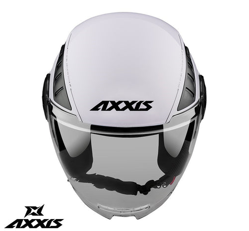 Casca Axxis model Metro S A0 alb lucios (open face) - omologare noua ECE 22.06 - tip viziera: MT-V-26B