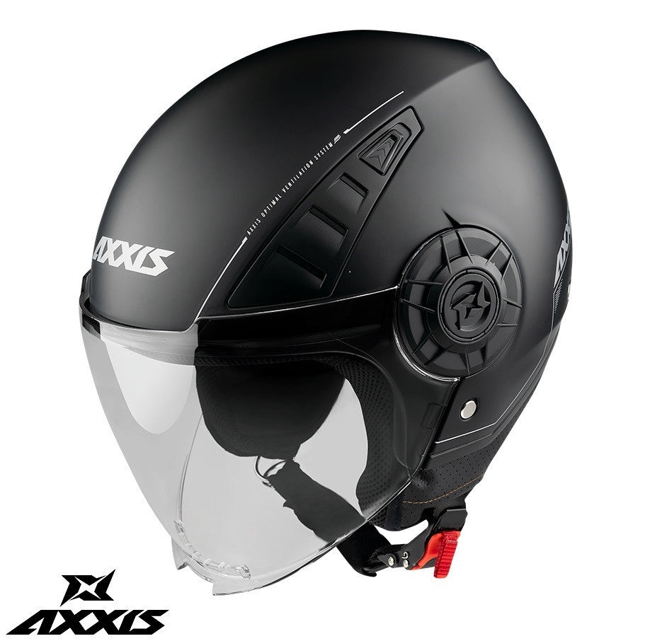 Casca Axxis model Metro S A1 negru mat (open face) - omologare noua ECE 22.06 - tip viziera: MT-V-26B