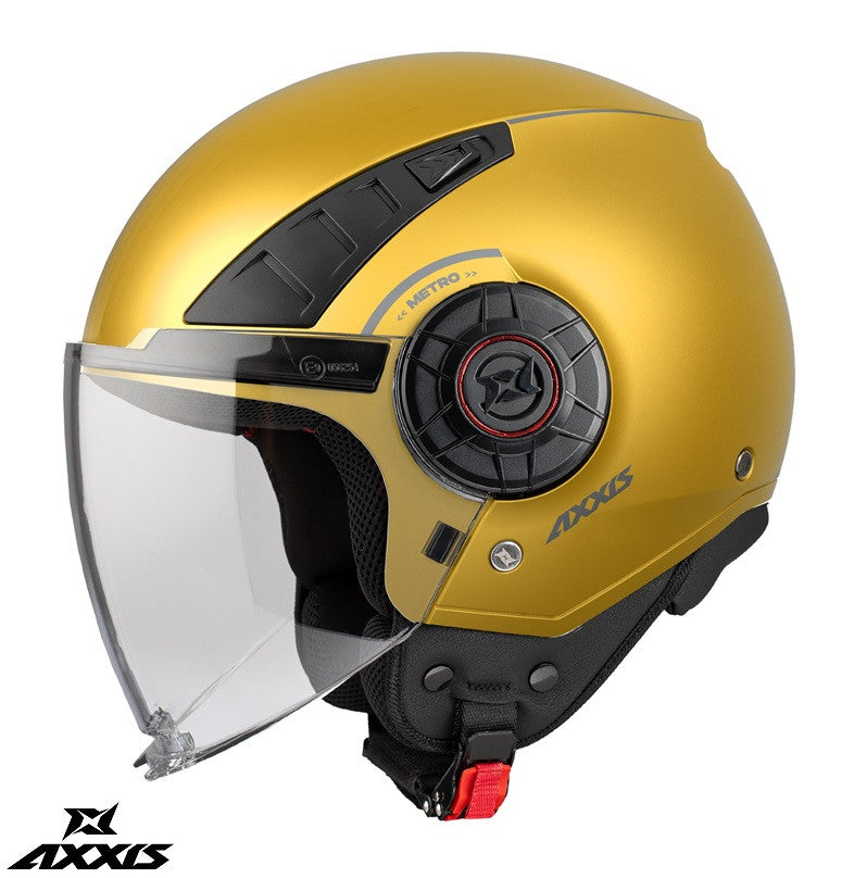 Casca Axxis model Metro S A3 galben mat (open face) - omologare noua ECE 22.06