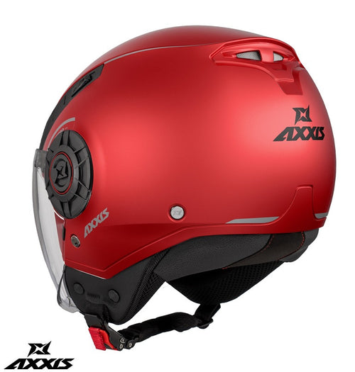 Casca Axxis model Metro S A5 rosu mat (open face) - omologare noua ECE 22.06