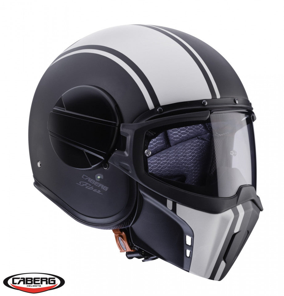 Casca Caberg model Ghost Legend negru/alb mat - fibra de sticla