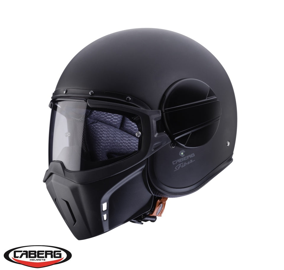 Casca Caberg model Ghost X negru mat - fibra de sticla - omologare noua ECE 22.06