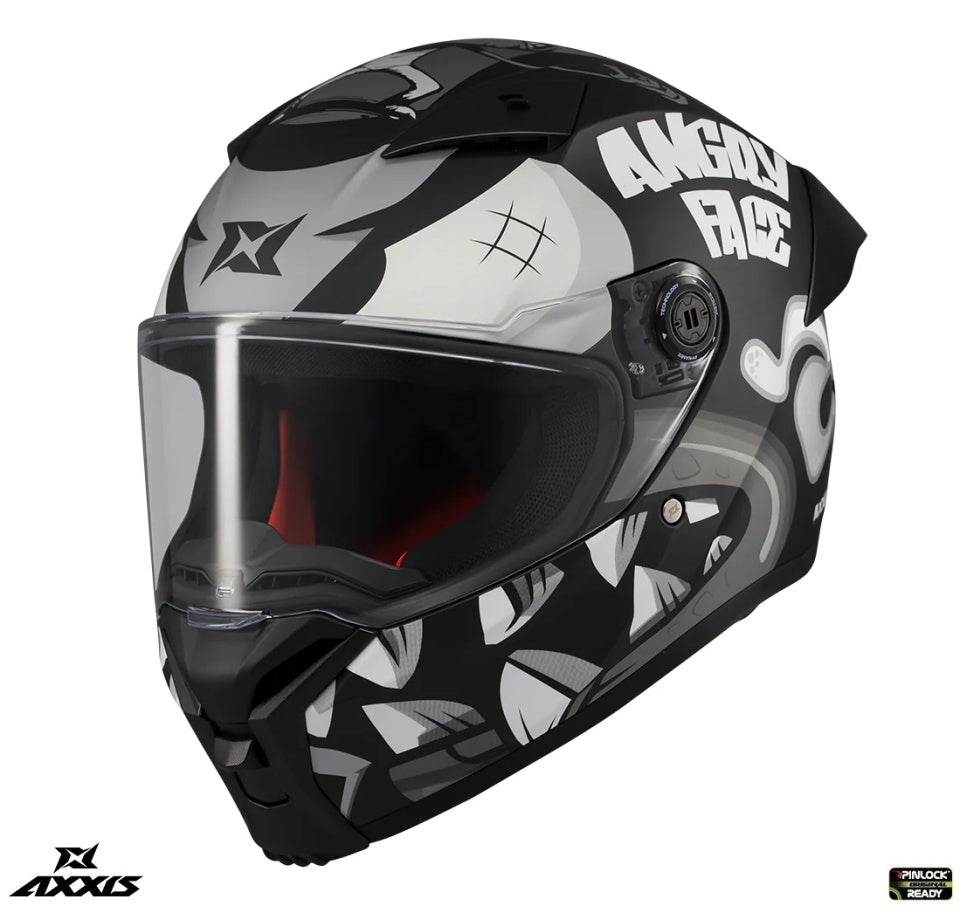 Casca integrala Axxis Fenix Angry Face B2 negru mat - tip viziera: MT-V-31B - DKS429