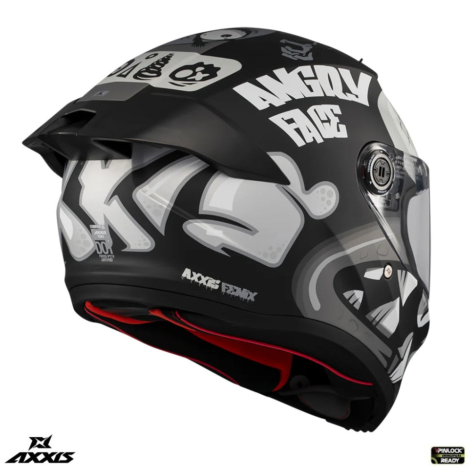 Casca integrala Axxis Fenix Angry Face B2 negru mat - tip viziera: MT-V-31B - DKS429