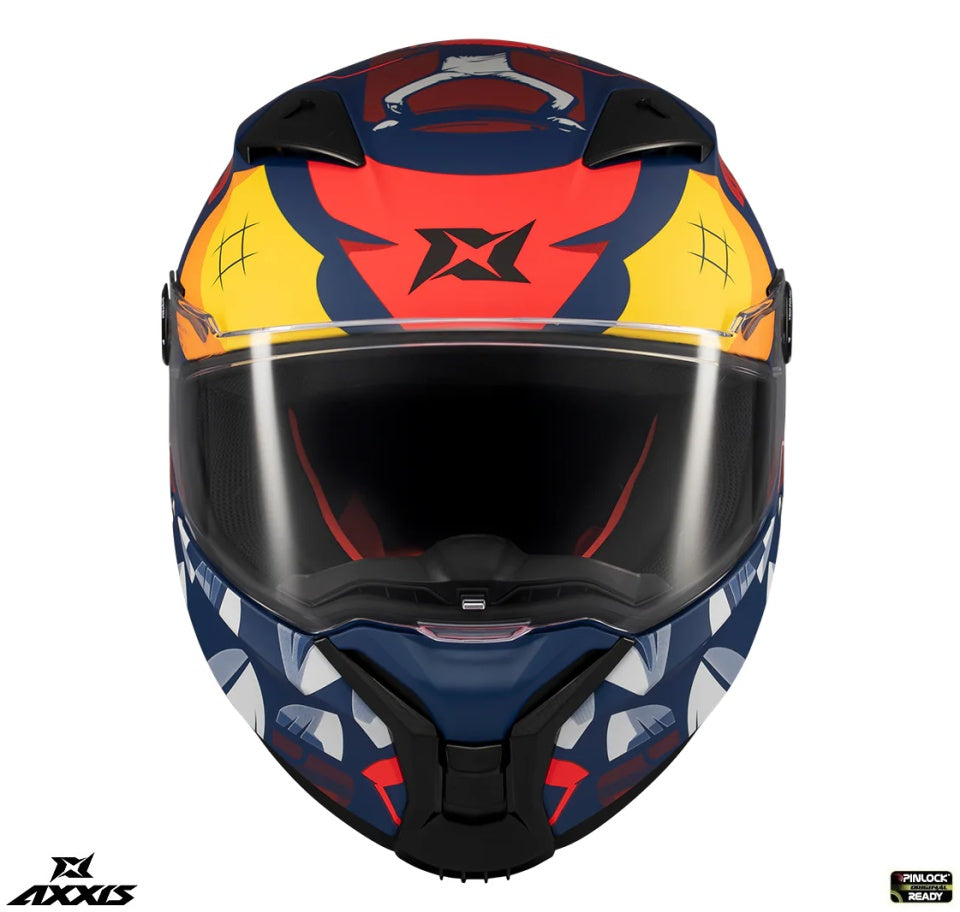 Casca integrala Axxis Fenix Angry Face C5 rosu mat - tip viziera: MT-V-31B - DKS429