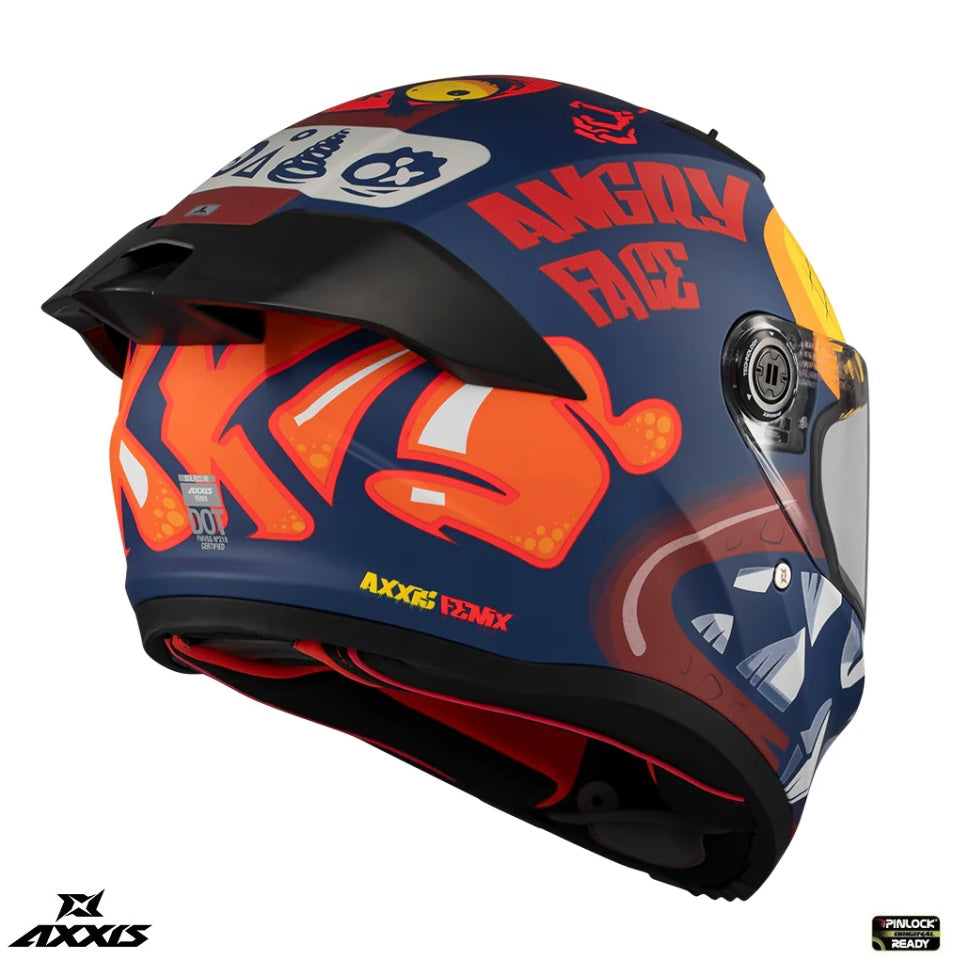 Casca integrala Axxis Fenix Angry Face C5 rosu mat - tip viziera: MT-V-31B - DKS429