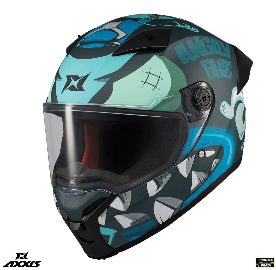 Casca integrala Axxis Fenix Angry Face C7 albastru mat - tip viziera: MT-V-31B - DKS429