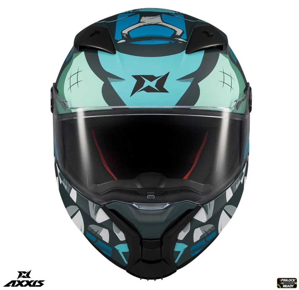 Casca integrala Axxis Fenix Angry Face C7 albastru mat - tip viziera: MT-V-31B - DKS429