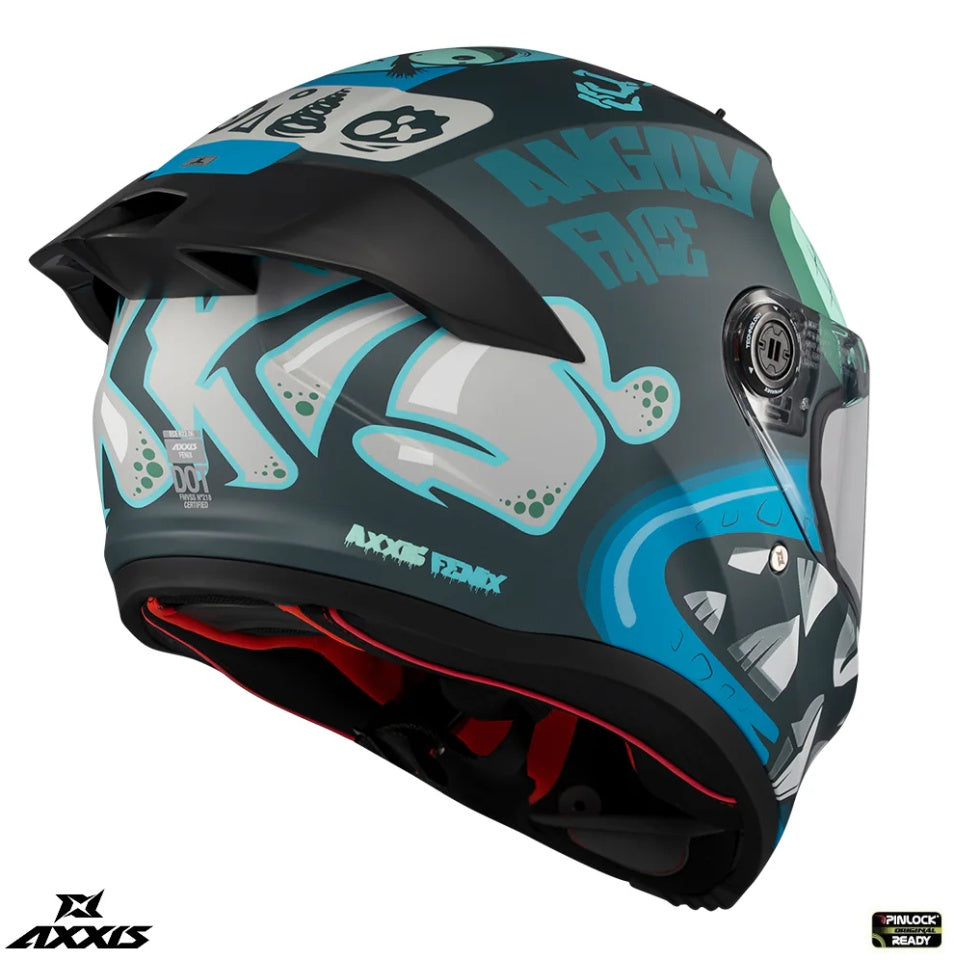 Casca integrala Axxis Fenix Angry Face C7 albastru mat - tip viziera: MT-V-31B - DKS429