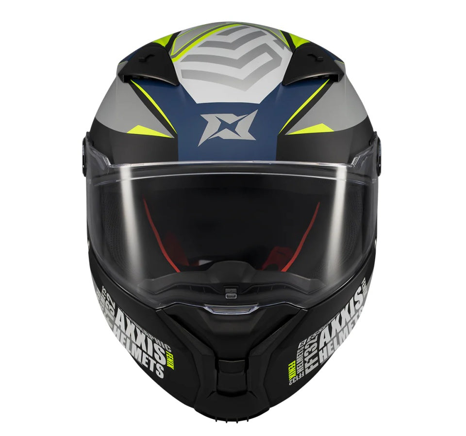 Casca integrala Axxis Fenix Essence C2 gri/albastru mat - tip viziera: MT-V-31B - DKS429