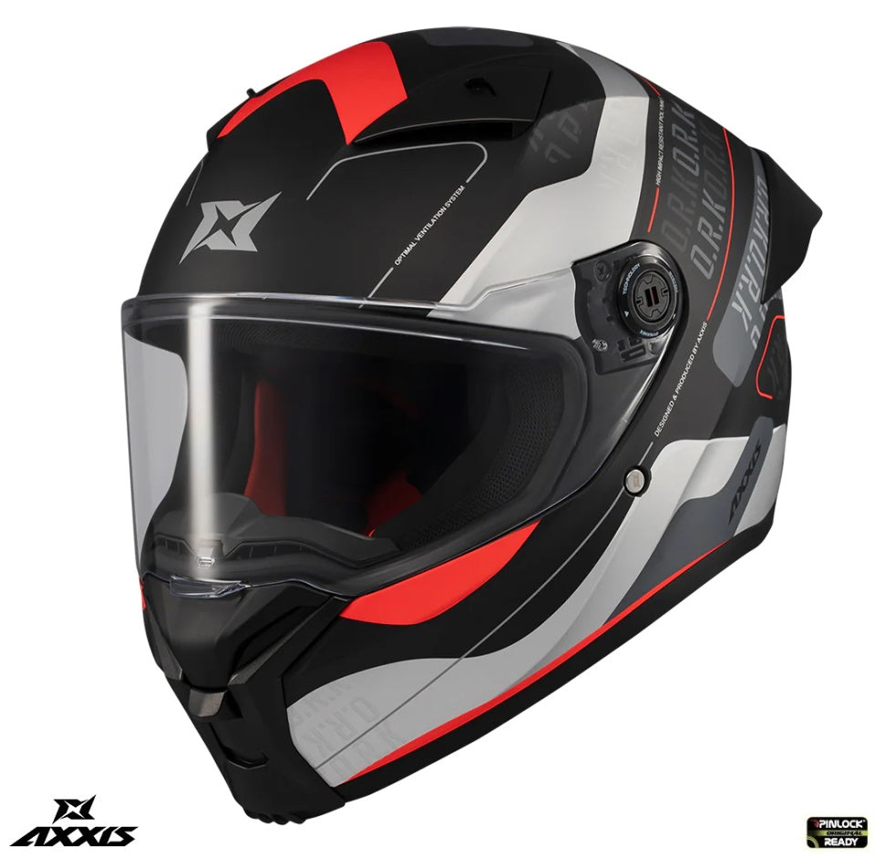 Casca integrala Axxis Fenix Ork B5 rosu mat - tip viziera: MT-V-31B - DKS429