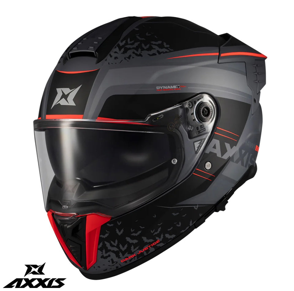 Casca integrala Axxis Hawk Evo SV Dark Justice C1 gri mat (ochelari soare integrati) - tip viziera: MT-V-31