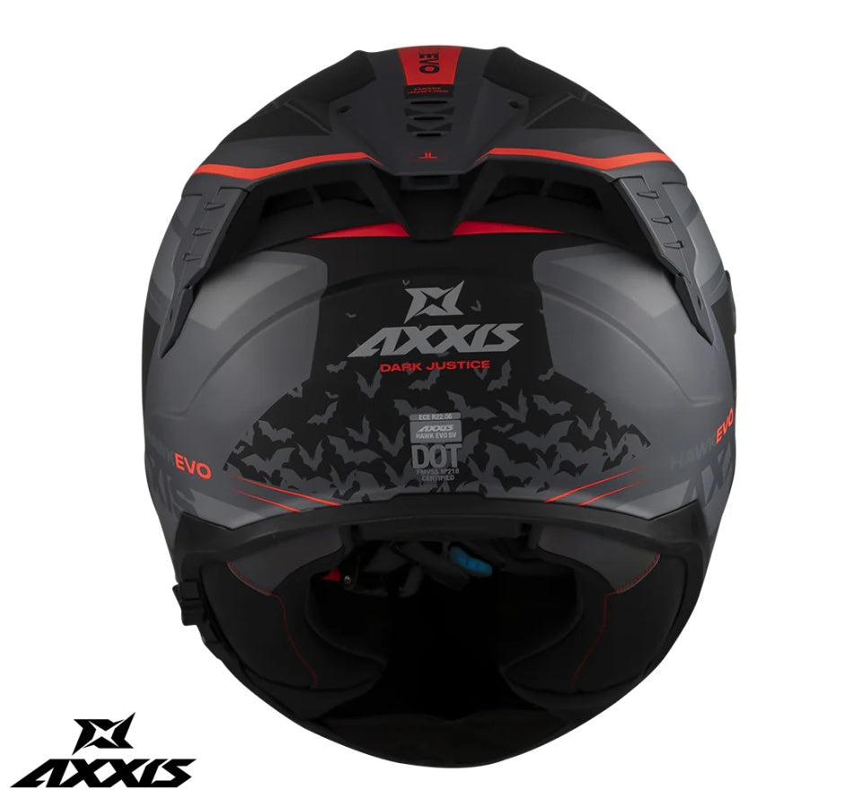 Casca integrala Axxis Hawk Evo SV Dark Justice C1 gri mat (ochelari soare integrati) - tip viziera: MT-V-31