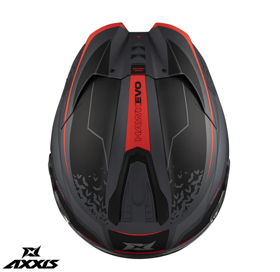Casca integrala Axxis Hawk Evo SV Dark Justice C1 gri mat (ochelari soare integrati) - tip viziera: MT-V-31