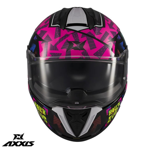Casca integrala Axxis Hawk Evo SV Sketchbook B8 roz (fuchsia) lucios (ochelari soare integrati) - tip viziera: MT-V-31