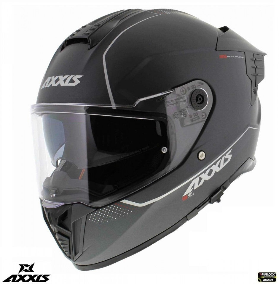 Casca integrala Axxis Hawk SV A2 titanium mat (ochelari soare integrati) - tip viziera: MT-V-31