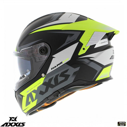 Casca integrala Axxis Hawk SV Judge B3 galben fluor mat negru mat (ochelari soare integrati) - tip viziera: MT-V-31