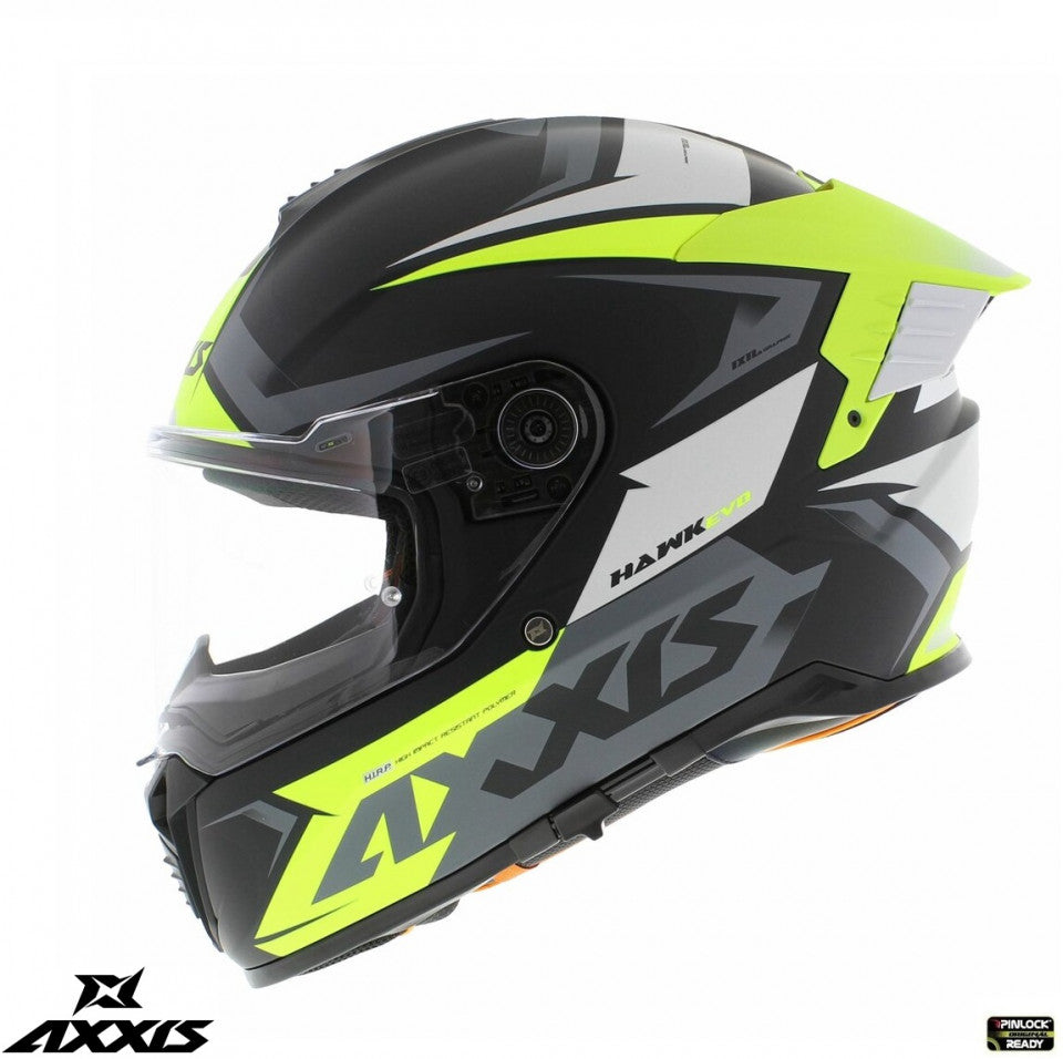 Casca integrala Axxis Hawk SV Judge B3 galben fluor mat negru mat (ochelari soare integrati) - tip viziera: MT-V-31