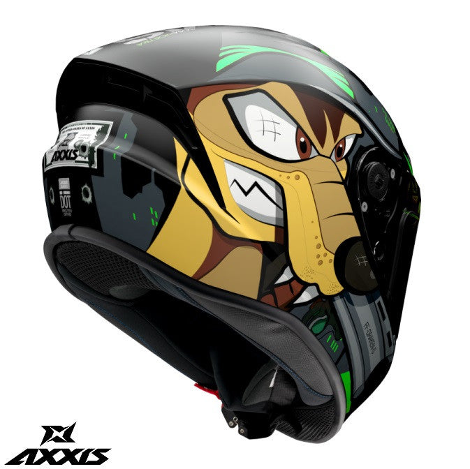 Casca integrala Axxis model Draken S Cosa Nostra B6 verde fluor lucios - tip viziera: MT-V-18C