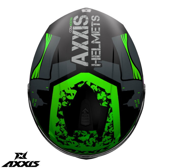 Casca integrala Axxis model Draken S Cosa Nostra B6 verde fluor lucios - tip viziera: MT-V-18C