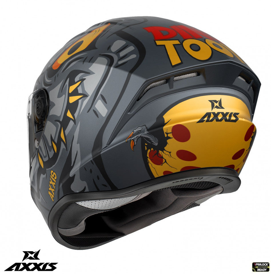 Casca integrala Axxis model Draken S Dinotoon B5 rosu mat - tip viziera: MT-V-18C