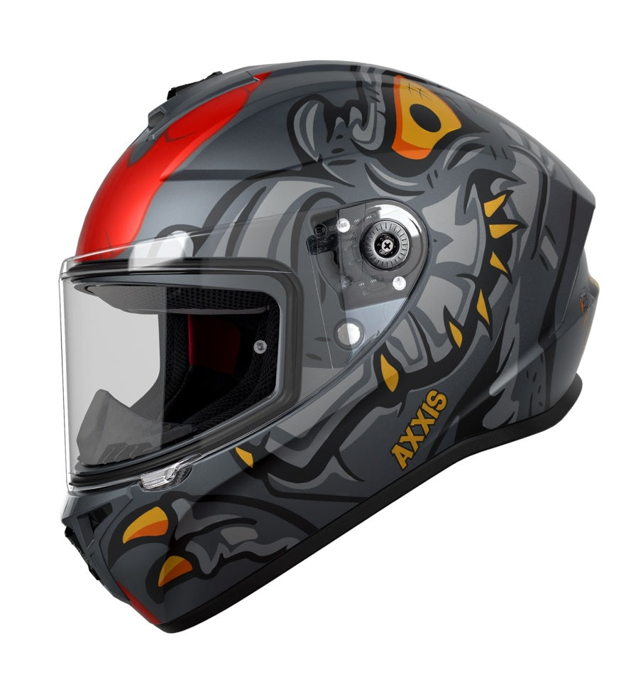 Casca integrala Axxis model Draken S Dinotoon B5 rosu mat - tip viziera: MT-V-18C