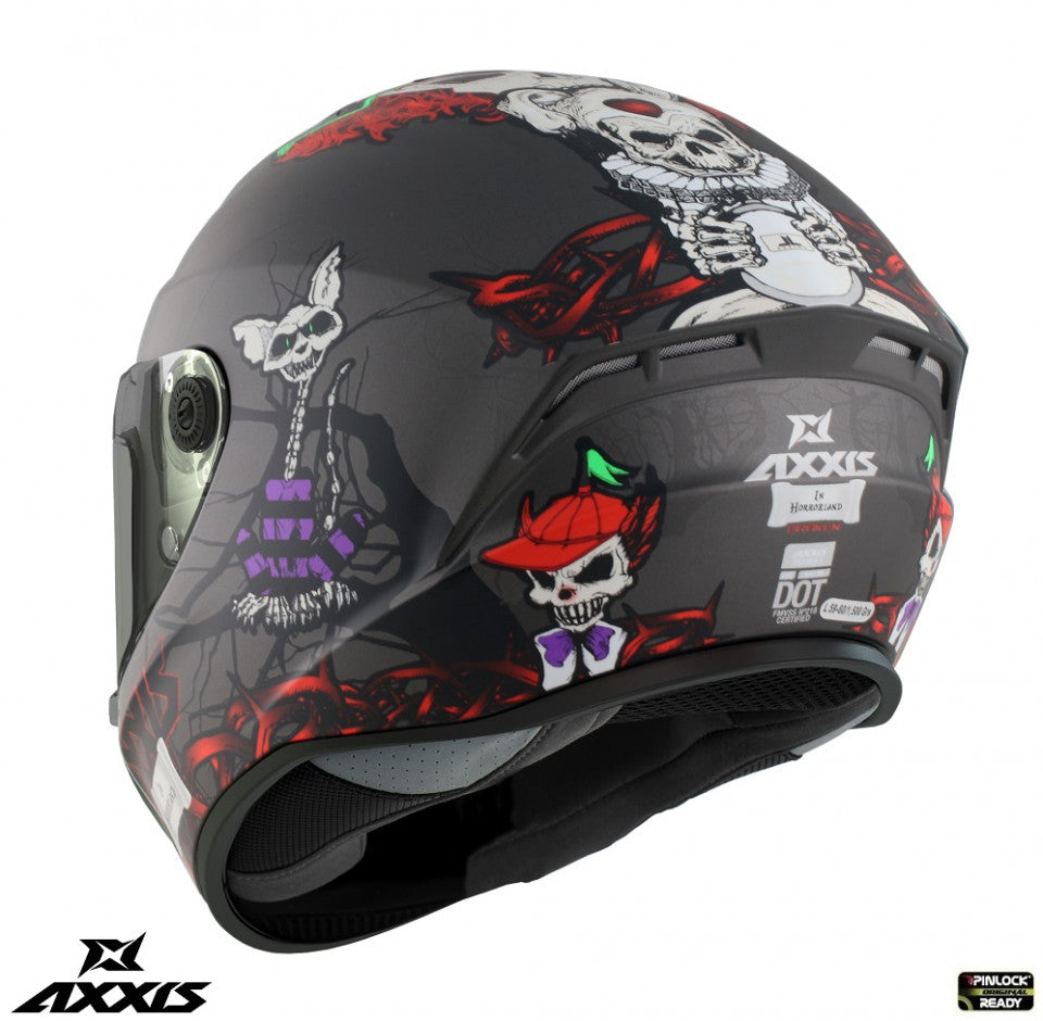 Casca integrala Axxis model Draken S Horrorland A2 titanium mat - tip viziera: MT-V-18C